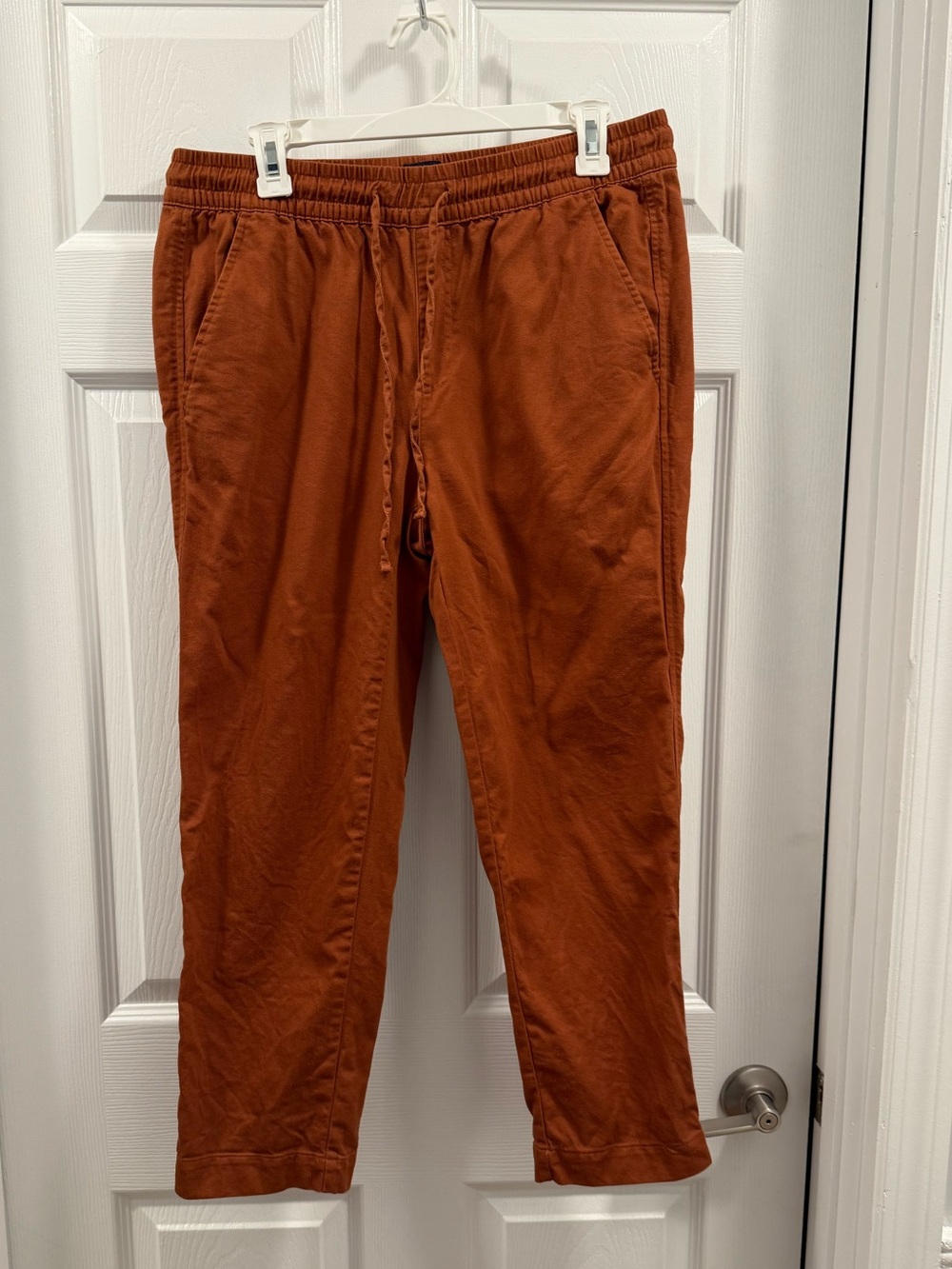 GAP Women’s Pull-On Straight Leg Chino Rust Orange Linen Pants size Medium
